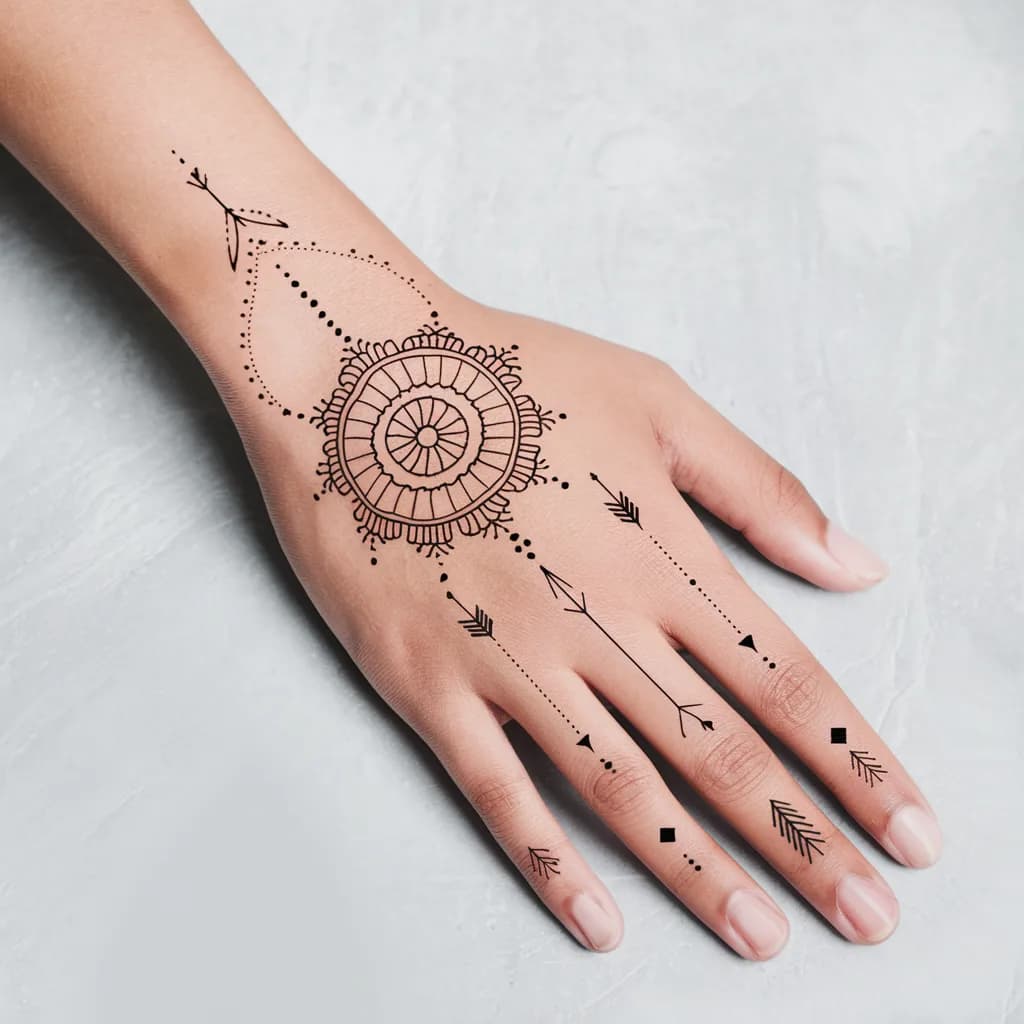 Western Minimal mehandi design by Aditi